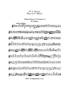 Partition aigu Trombone (ou trompette en C), Mass, Große Messe ; Great Mass ; Mass No.17