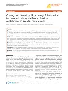 Conjugated linoleic acid or omega 3 fatty acids increase mitochondrial biosynthesis and metabolism in skeletal muscle cells