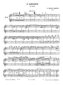 Partition hautbois 1/2, Piano Concerto No.4, Quatrième Concerto pour Piano et Orchestre