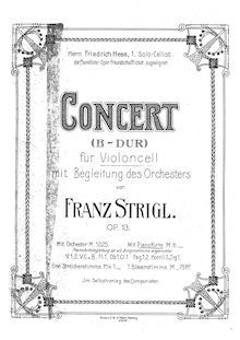 Partition de piano, Concert (B-Dur) für Violoncell mit Begleitung des Orchesters