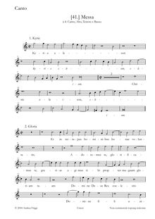 Partition Soprano, Messa à , Canto, Alto, ténor e Basso, Cima, Giovanni Paolo