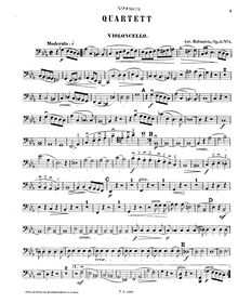 Partition violoncelle, corde quatuor No.2, Op.17/2, C minor, Rubinstein, Anton