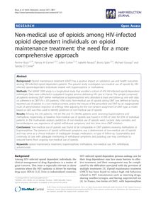 Non-medical use of opioids among HIV-infected opioid dependent individuals on opioid maintenance treatment: the need for a more comprehensive approach