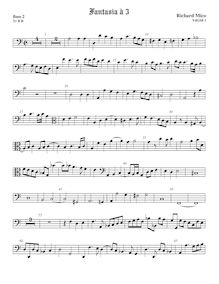 Partition Bass2 viole de gambe, fantaisies pour 3 violes de gambe par Richard Mico