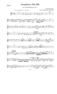 Partition hautbois, Symphony No.16, Rondeau, Michel par Michel Rondeau