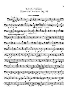 Partition Basses, Genoveva, Op.81, Schumann, Robert