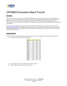 ORT8850 Evaluation Board Tutorial