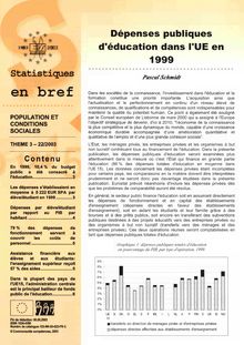 Dépenses publiques d éducation dans l UE en 1999
