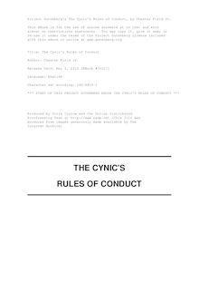 The Cynic s Rules of Conduct