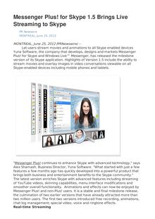 Messenger Plus! for Skype 1.5 Brings Live Streaming to Skype