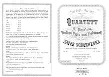 Partition complète et parties, Piano quatuor, Op.37, Scharwenka, Xaver par Xaver Scharwenka