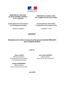Evaluation du plan gouvernemental 2003-2013 pour le Marais poitevin : le rapport complet