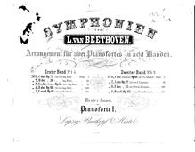 Partition Piano 1, Symphony No.1 en C, Op.21, C major, Beethoven, Ludwig van