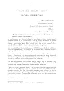 OPERATION FRANCAFRICAINE DE HOLD-UP ELECTORAL EN COTE D IVOIRE1