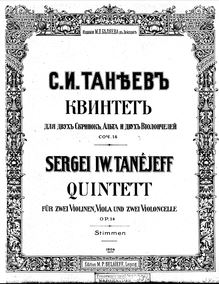 Partition violon 1, corde quintette No.1, Струнный квинтет № 1, G major
