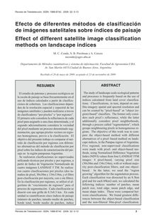 EFECTO DE DIFERENTES MÉTODOS DE CLASIFICACIÓN DE IMÁGENES SATELITALES SOBRE ÍNDICES DE PAISAJE (Effect of different satellite image classification methods on landscape indices)