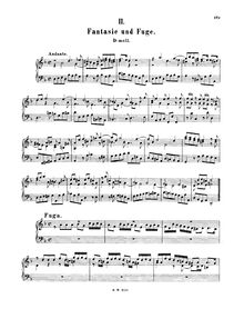 Partition complète, Fantasia et Fugue, Fantasie und Fuge, D minor