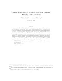 Latent Multilateral Trade Resistance Indices: Theory and Evidence