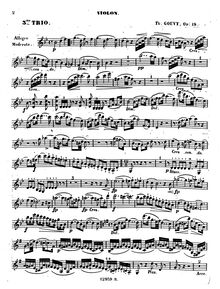 Partition de violon, Piano Trio No.2, Op.19, Gouvy, Louis Théodore