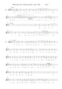 Partition ténor [C3 clef], Missa Jäger, Missa Venatorum, Missa octavi toni par Orlande de Lassus