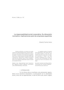 La responsabilidad social corporativa : su dimensión normativa: implicaciones para empresas españolas