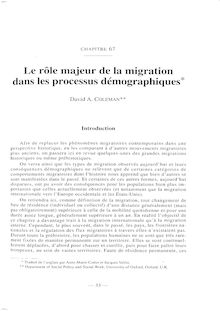 Le rôle majeur de la migration
