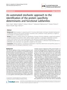 An automated stochastic approach to the identification of the protein specificity determinants and functional subfamilies