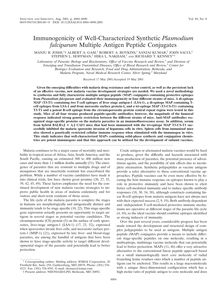 Immunogenicity of Well-Characterized Synthetic Plasmodium ...