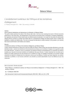 L endettement extérieur de l Afrique et les tentatives d allégement - article ; n°3 ; vol.53, pg 639-645