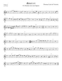 Partition ténor viole de gambe 2, octave aigu clef, Domine, non sum dignus