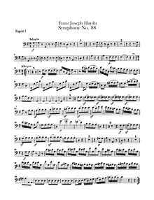 Partition basson 1, 2, Symphony No.88 en G major, Sinfonia No.88
