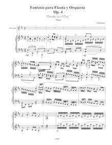 Partition flûte et partition de piano, Fantasía para Flauta y orchestre Estrellas entre los Cielos
