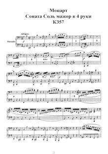 Partition complète, Allegro, G major, Mozart, Wolfgang Amadeus