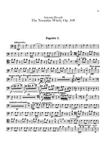 Partition basson 1, 2, pour Noon Witch, Polednice, Dvořák, Antonín