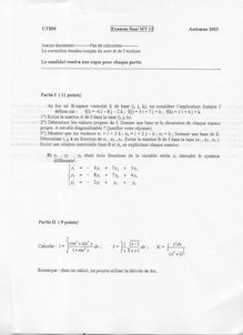 Intégration – Algèbre linéaire – Fonctions de plusieurs variables 2003 Tronc Commun Université de Technologie de Belfort Montbéliard
