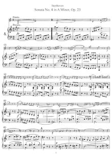 Partition de piano, violon Sonata No.4, Op.23, A Minor