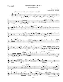 Partition violons I, Symphony No.12  pour Alchemist , D minor, Rondeau, Michel par Michel Rondeau