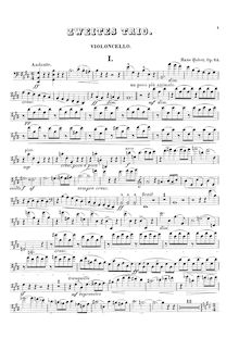 Partition violoncelle, Piano Trio No.2, zweites Trio in E-Dur für Pianoforte, Violine und Violoncell
