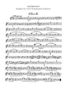 Partition hautbois 1, 2, 6 Symphonies after Ovid s Metamorphoses par Carl Ditters von Dittersdorf