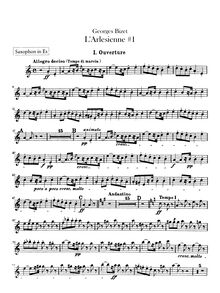 Partition Alto Saxophone, L Arlésienne  No.1, Bizet, Georges