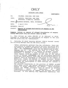 Document confidentiel sur livraison d armes aux Imbonerakure au Burundi