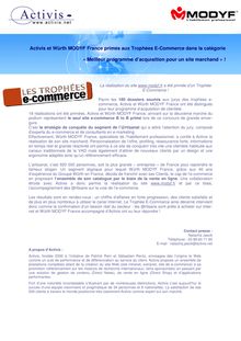 Activis et Würth MODYF France primés aux Trophées E-Commerce dans ...