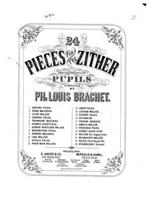 Partition Incomplete score of pièces 1 to 4, 24 pièces pour pour Zither