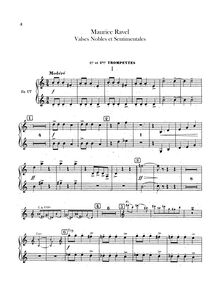 Partition trompette 1/2 (C), Valses nobles et sentimentales, Ravel, Maurice