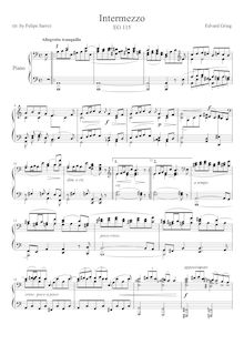 Partition complète, Intermezzo, Grieg, Edvard