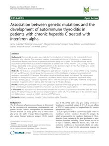 Association between genetic mutations and the development of autoimmune thyroiditis in patients with chronic hepatitis C treated with interferon alpha