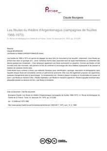 Les fibules du théâtre d Argentomagus (campagnes de fouilles 1966-1973) - article ; n°3 ; vol.14, pg 213-226