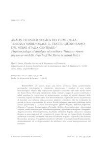 Analisi fitosociologica dei fiumi della Toscana meridionale: il tratto medio-basso del Merse (Italiacentrale)