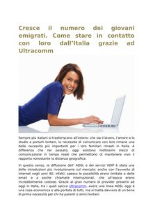 Rimanere in contatto con gli immigrati in Italia con Ultracomm