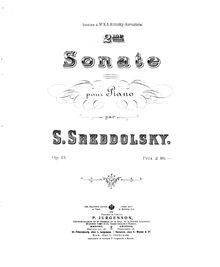 Partition complète, Piano Sonata No.2, 2me sonate pour piano, par S. Srebdolsky. Op. 13